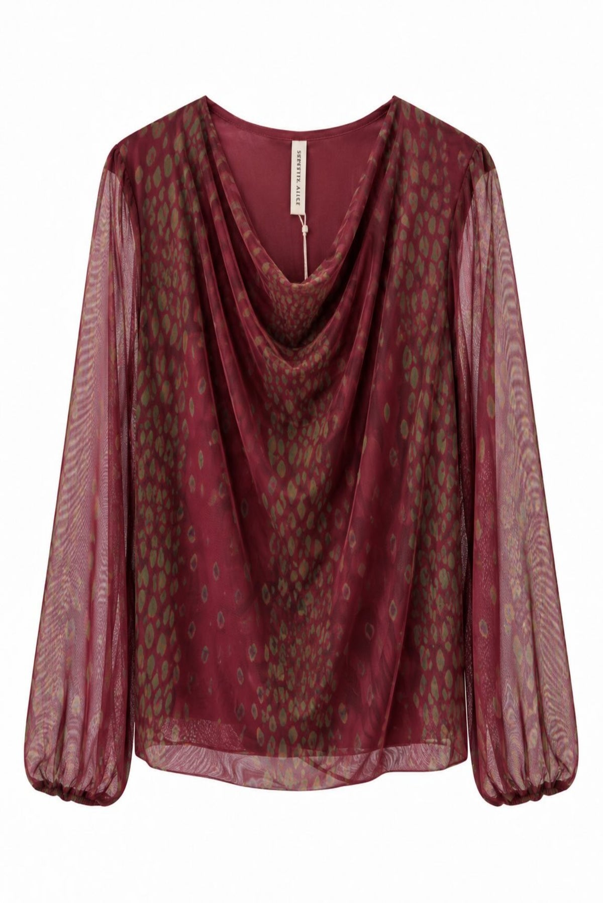 Top de tul estampado