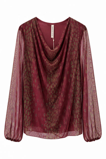Top de tul estampado