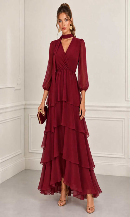 Vestido fluido con volantes