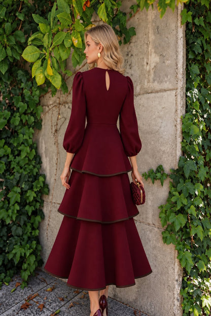 Vestido midi con volantes