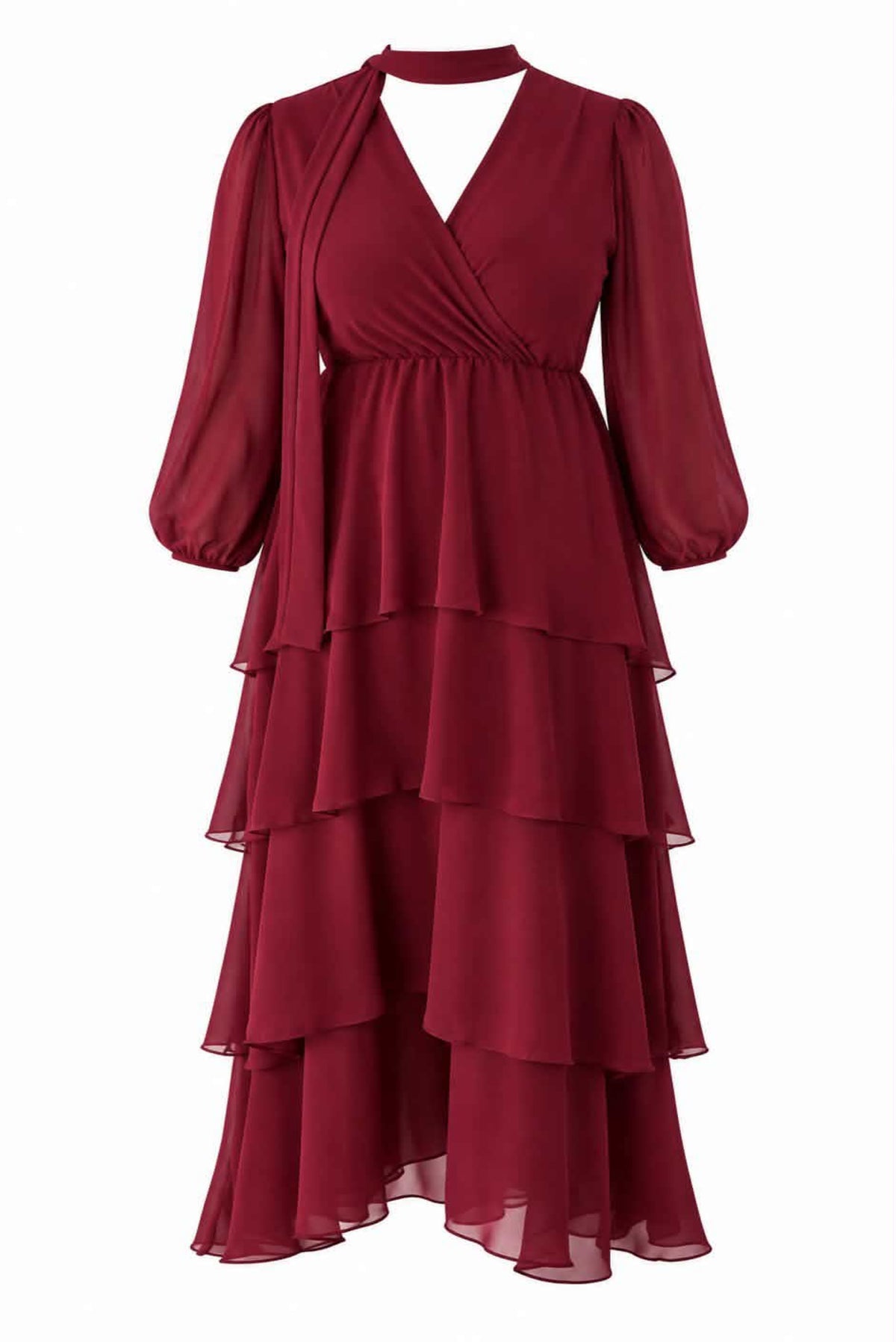 Vestido fluido con volantes