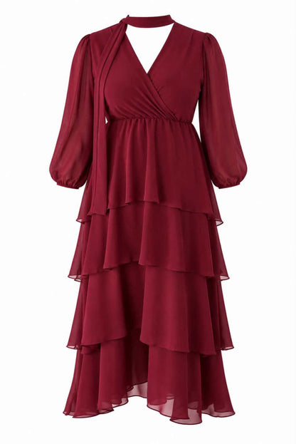 Vestido fluido con volantes