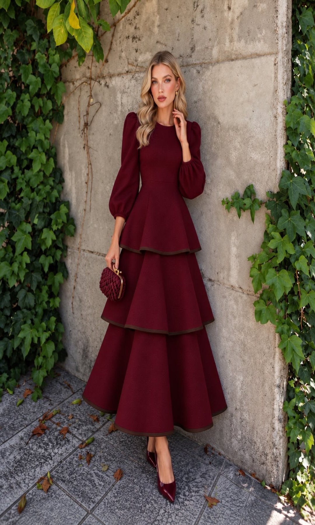 Vestido midi con volantes