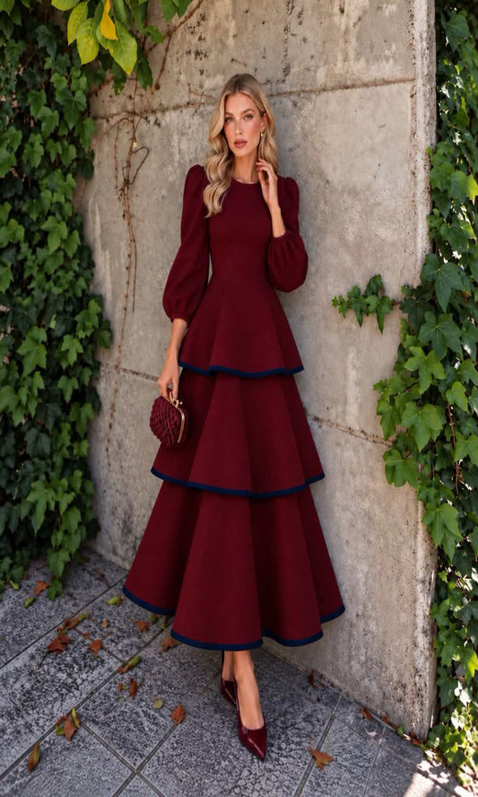 Vestido midi con volantes