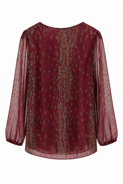 Top de tul estampado
