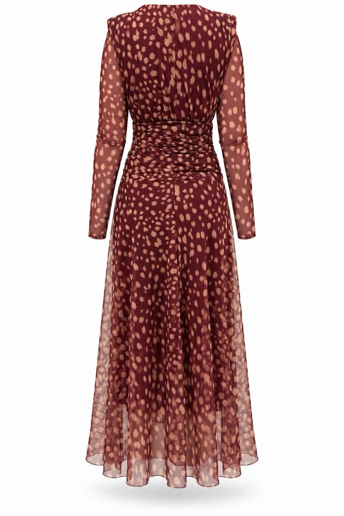 Vestido  tul estampado con hombreras