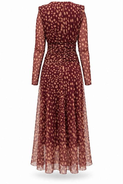 Vestido  tul estampado con hombreras