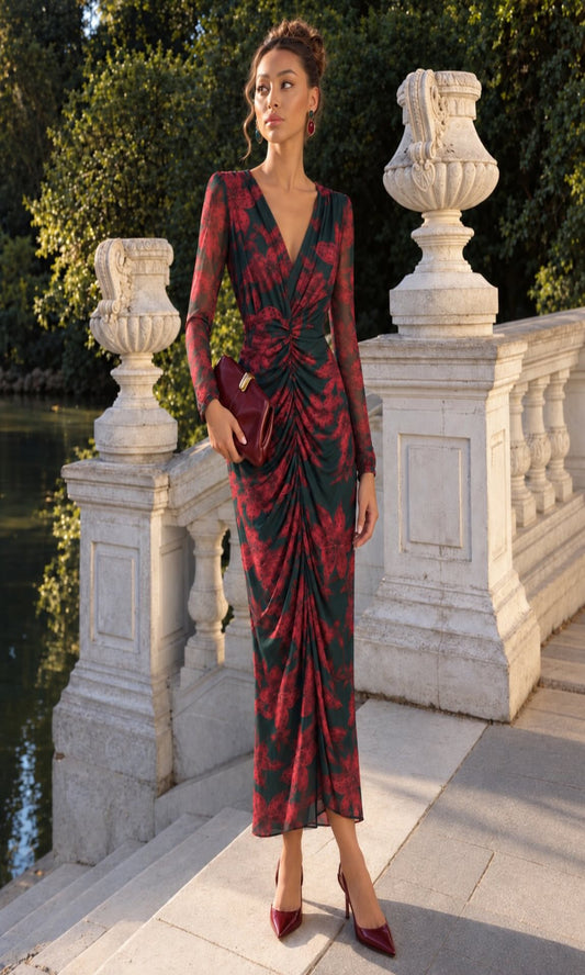 Vestido midi estampado floral