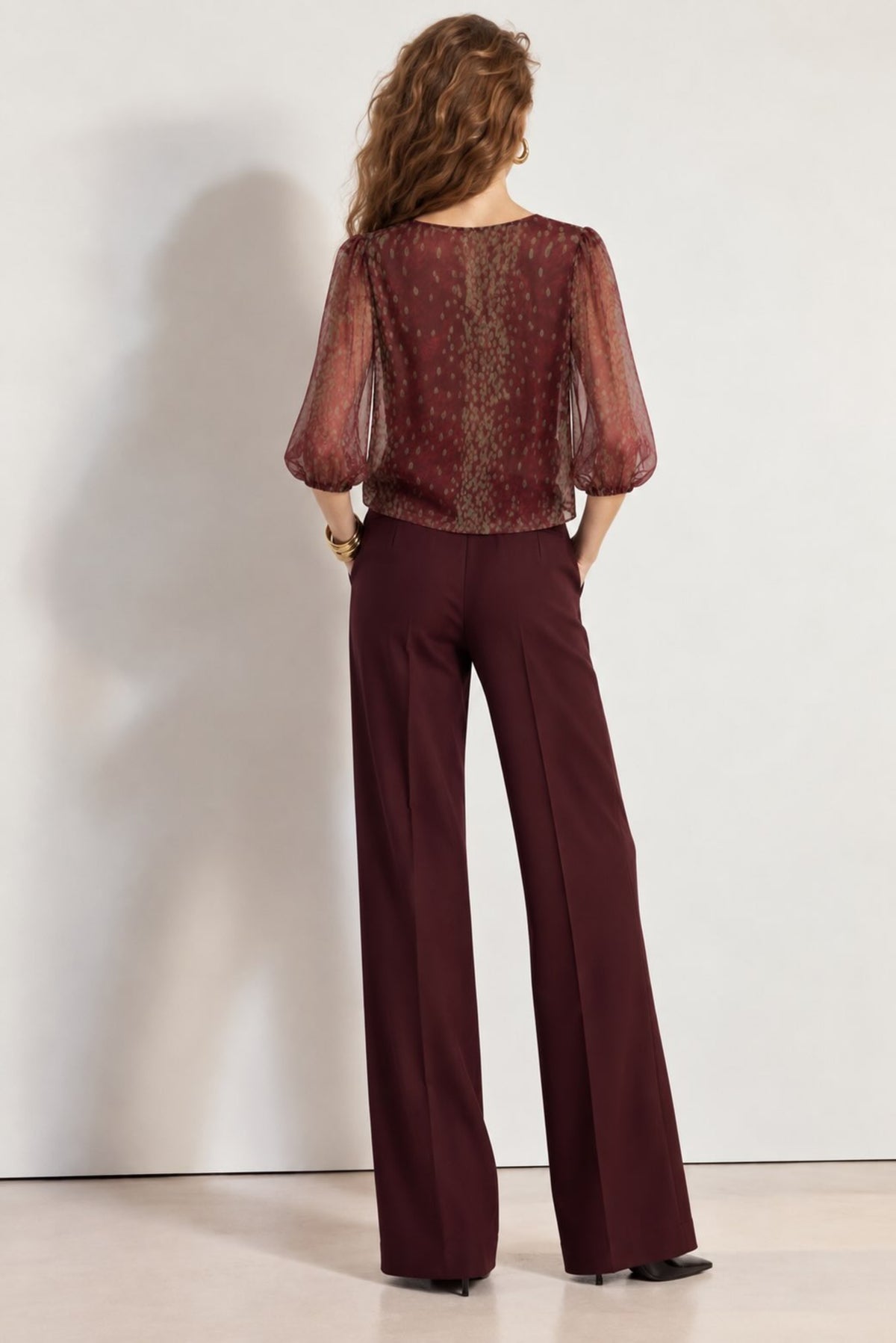 Top de tul estampado