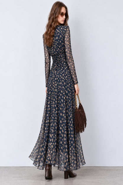 Vestido tul estampado hombreras