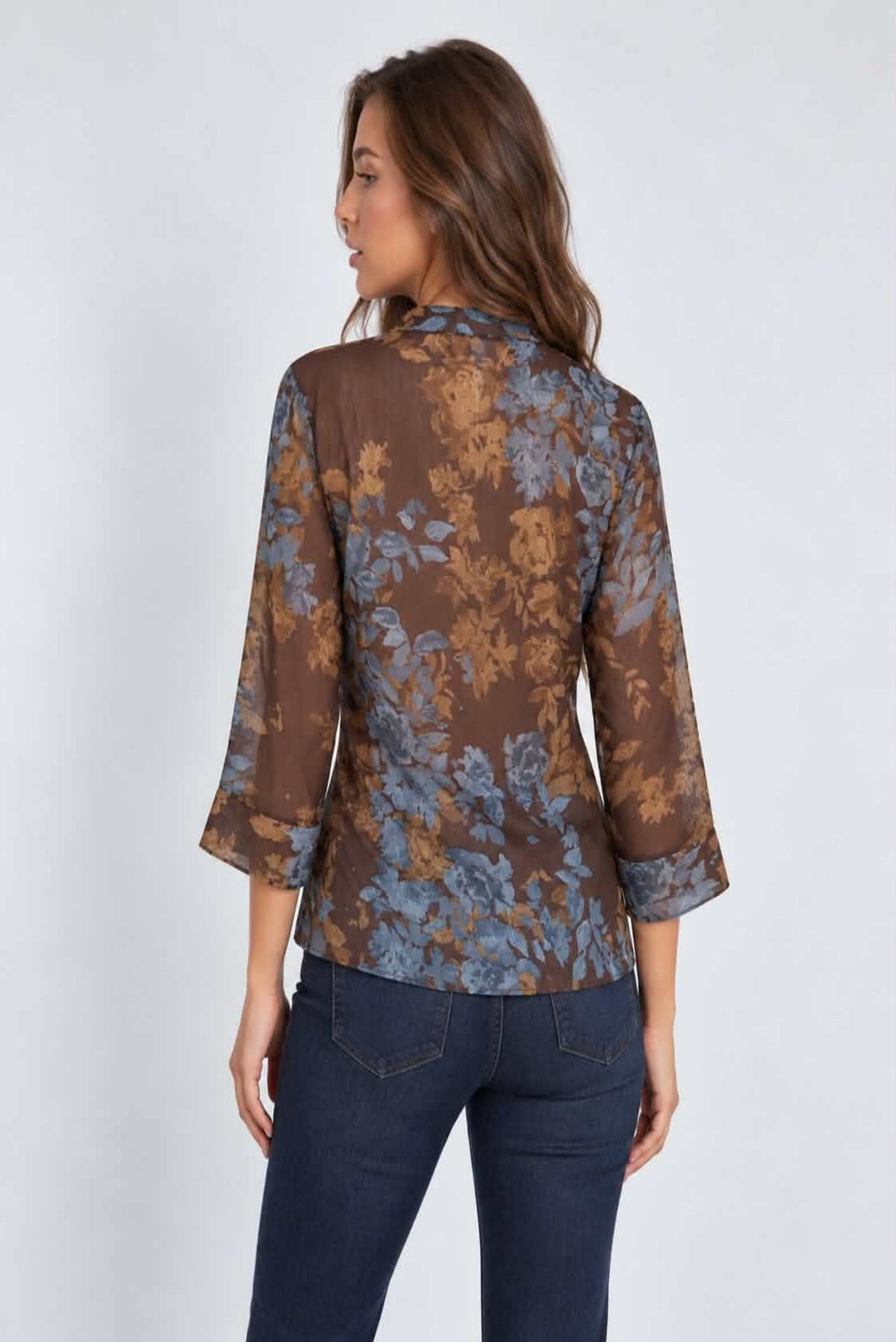 Blusa semitransparente estampado floral