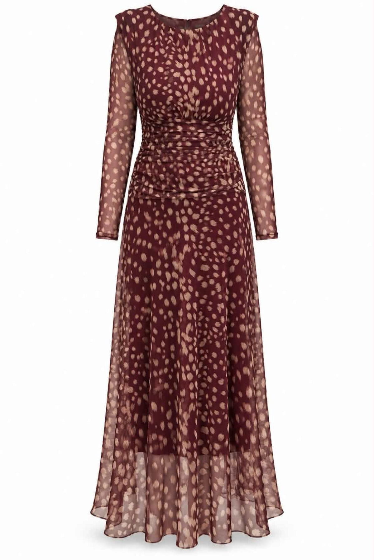 Vestido  tul estampado con hombreras