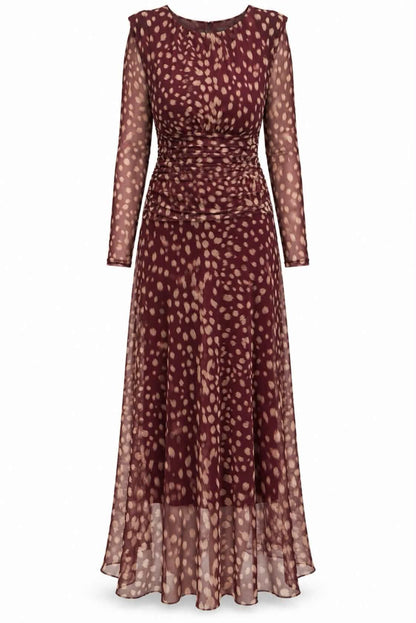 Vestido  tul estampado con hombreras