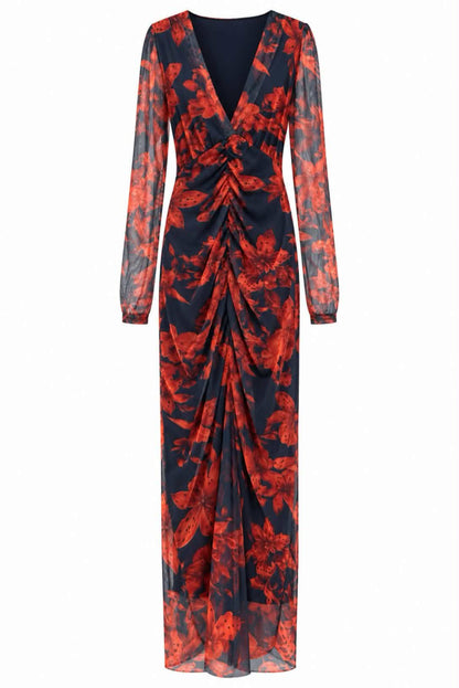 Vestido midi estampado floral