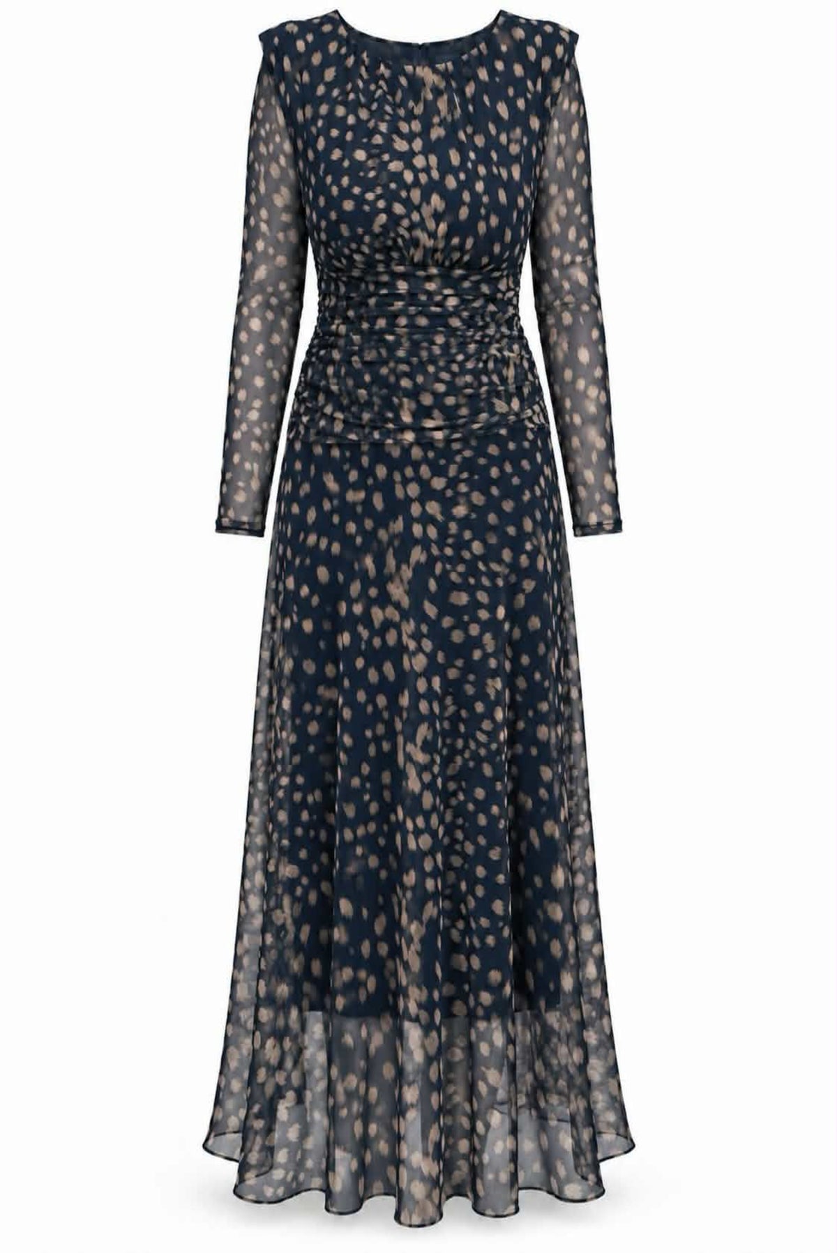 Vestido tul estampado hombreras