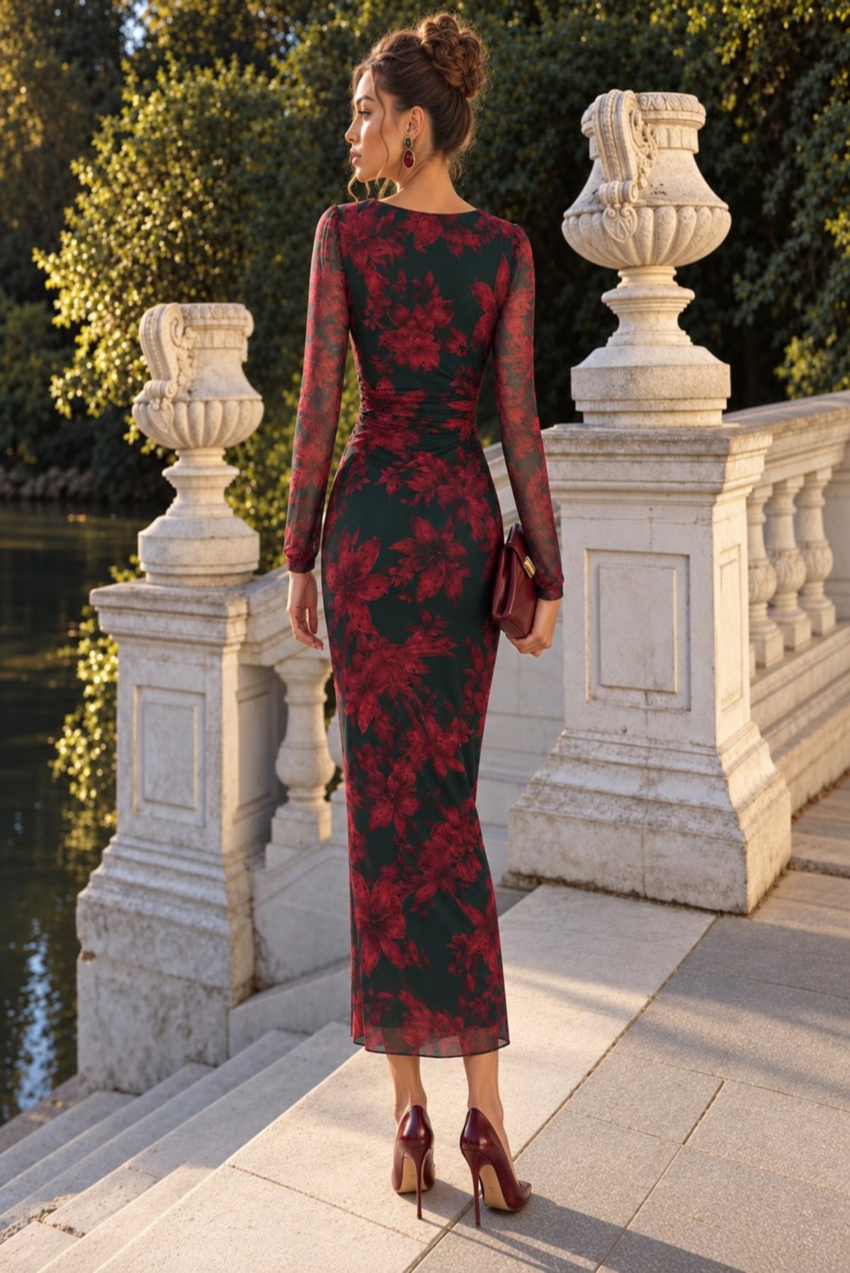 Vestido midi estampado floral