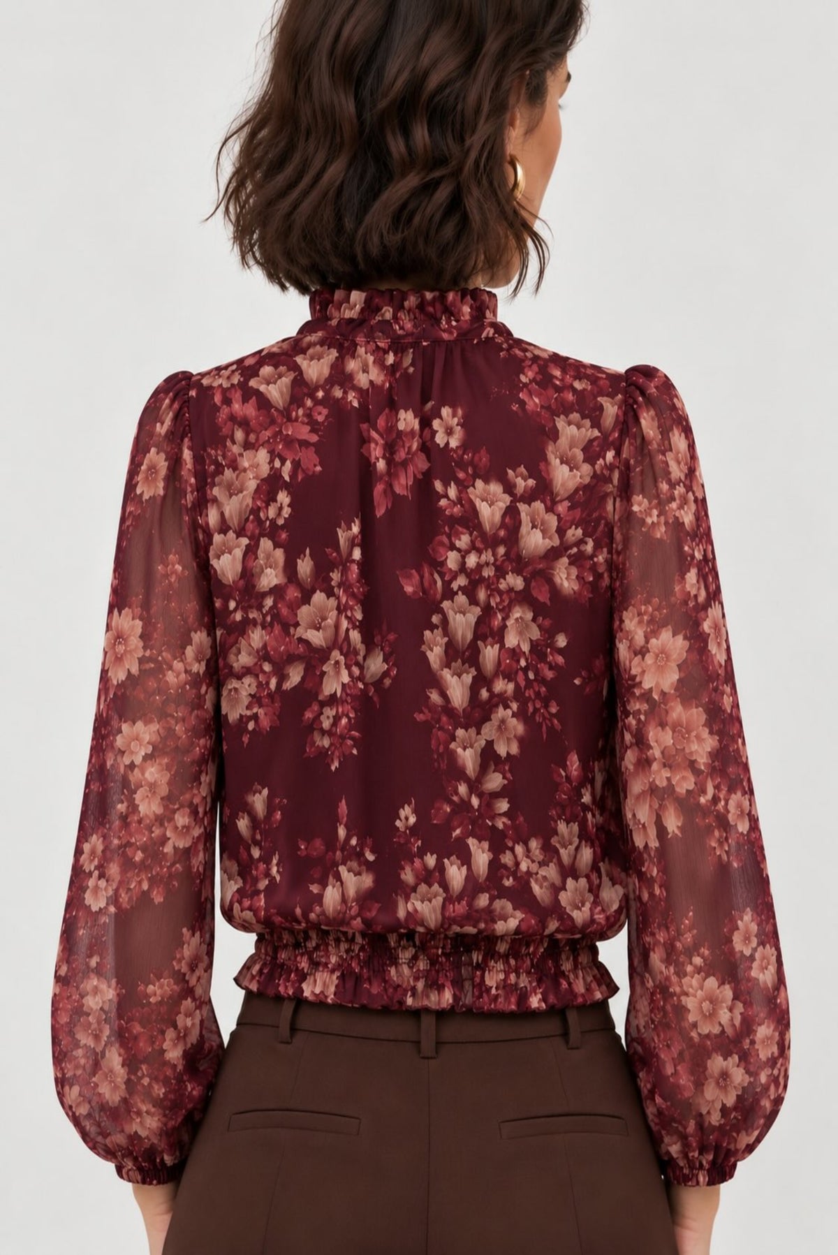 Blusa estampada floral con lazada