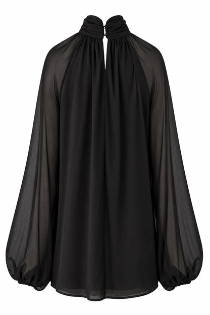 Blusa fluida con cuello alto