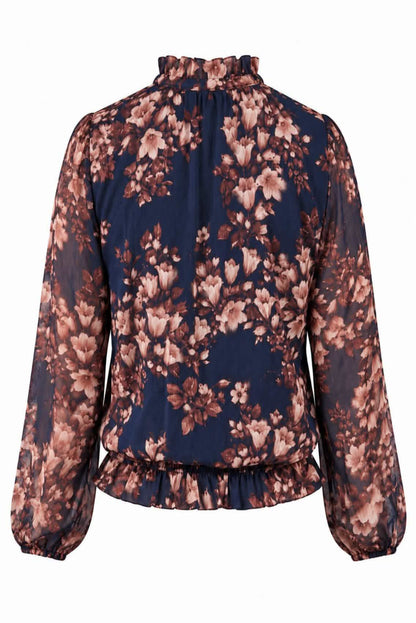 Blusa estampada  floral con lazada