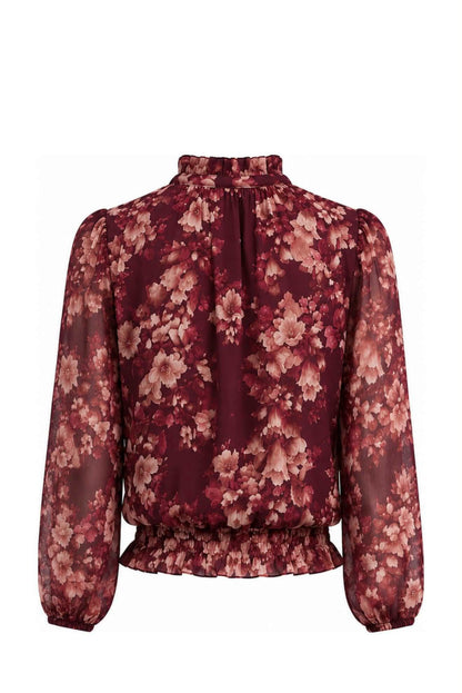 Blusa estampada floral con lazada