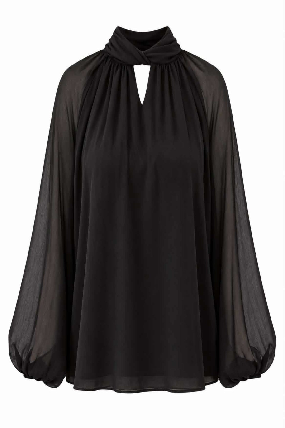 Blusa fluida con cuello alto