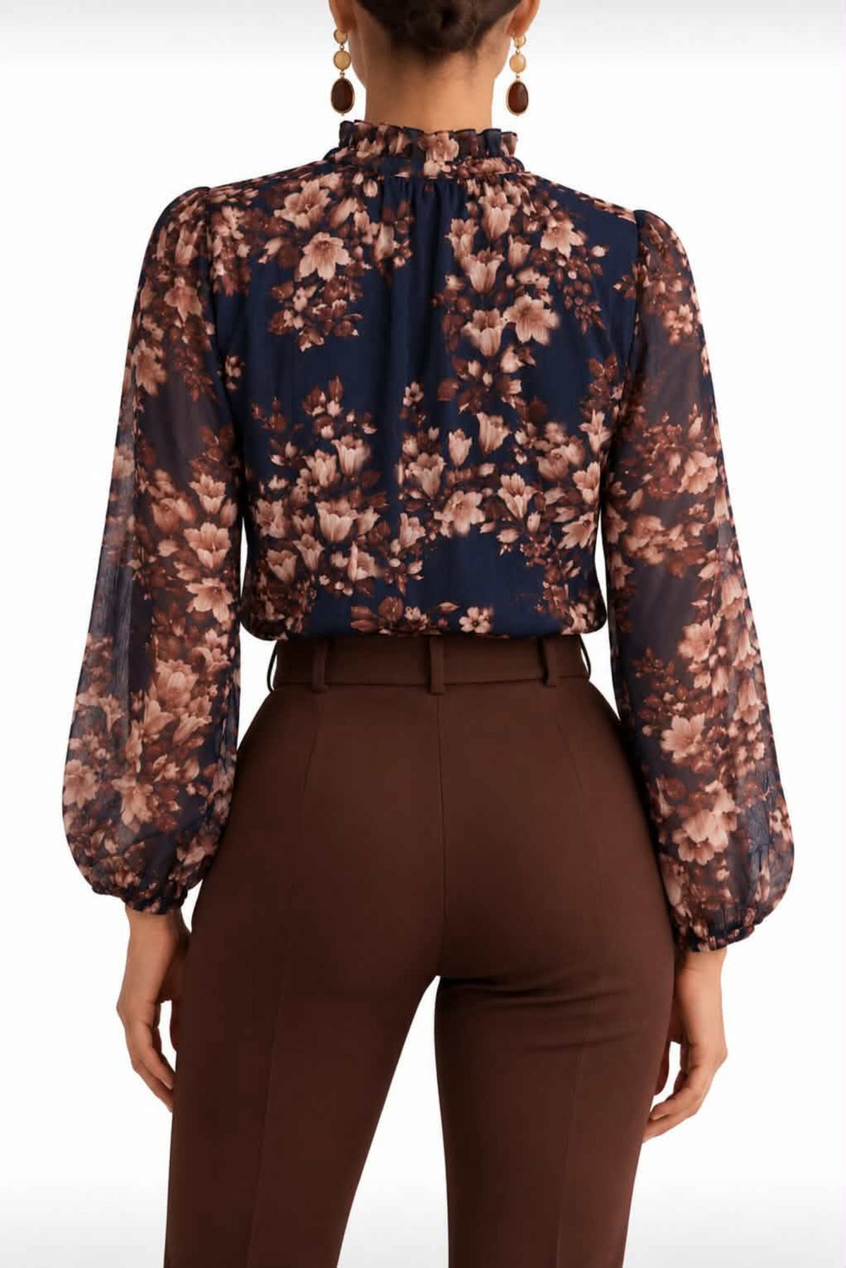Blusa estampada  floral con lazada