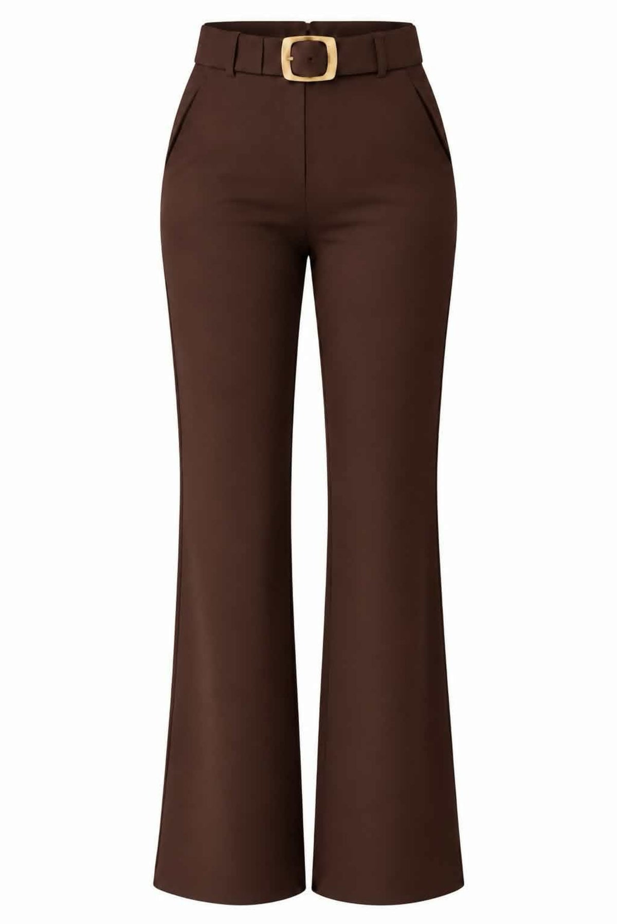 Pantalón flare con cinturón