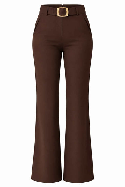 Pantalón flare con cinturón
