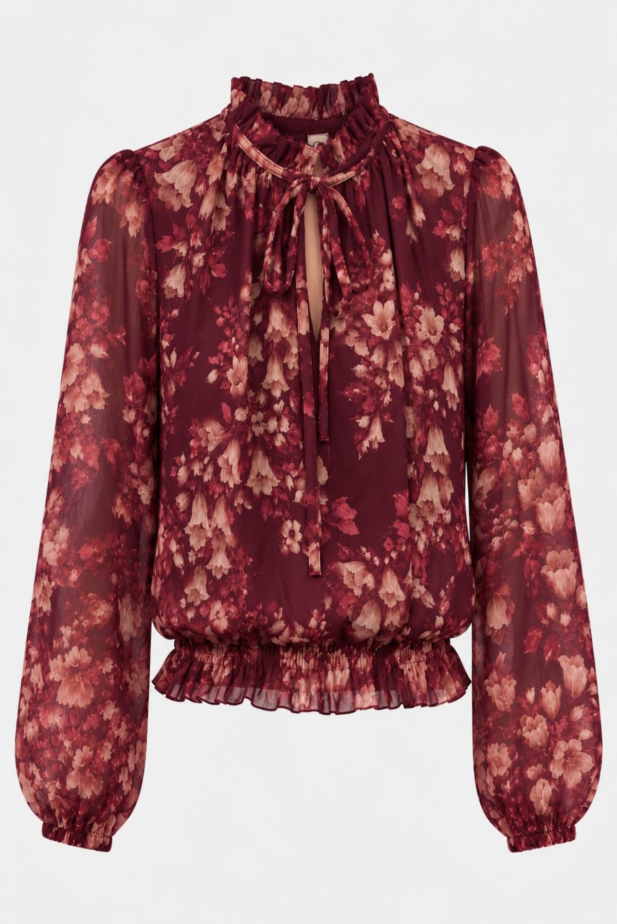 Blusa estampada floral con lazada