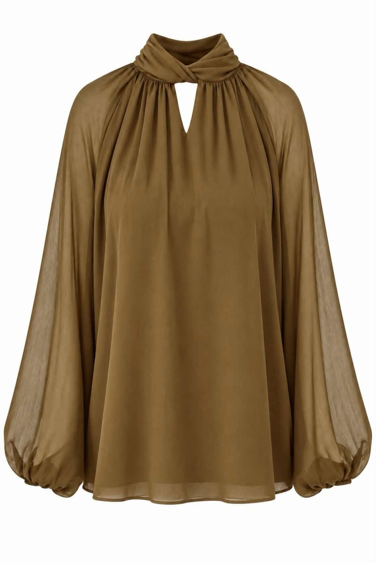 Blusa fluida con cuello alto