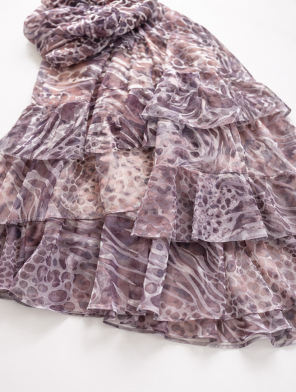 Vestido halter volantes