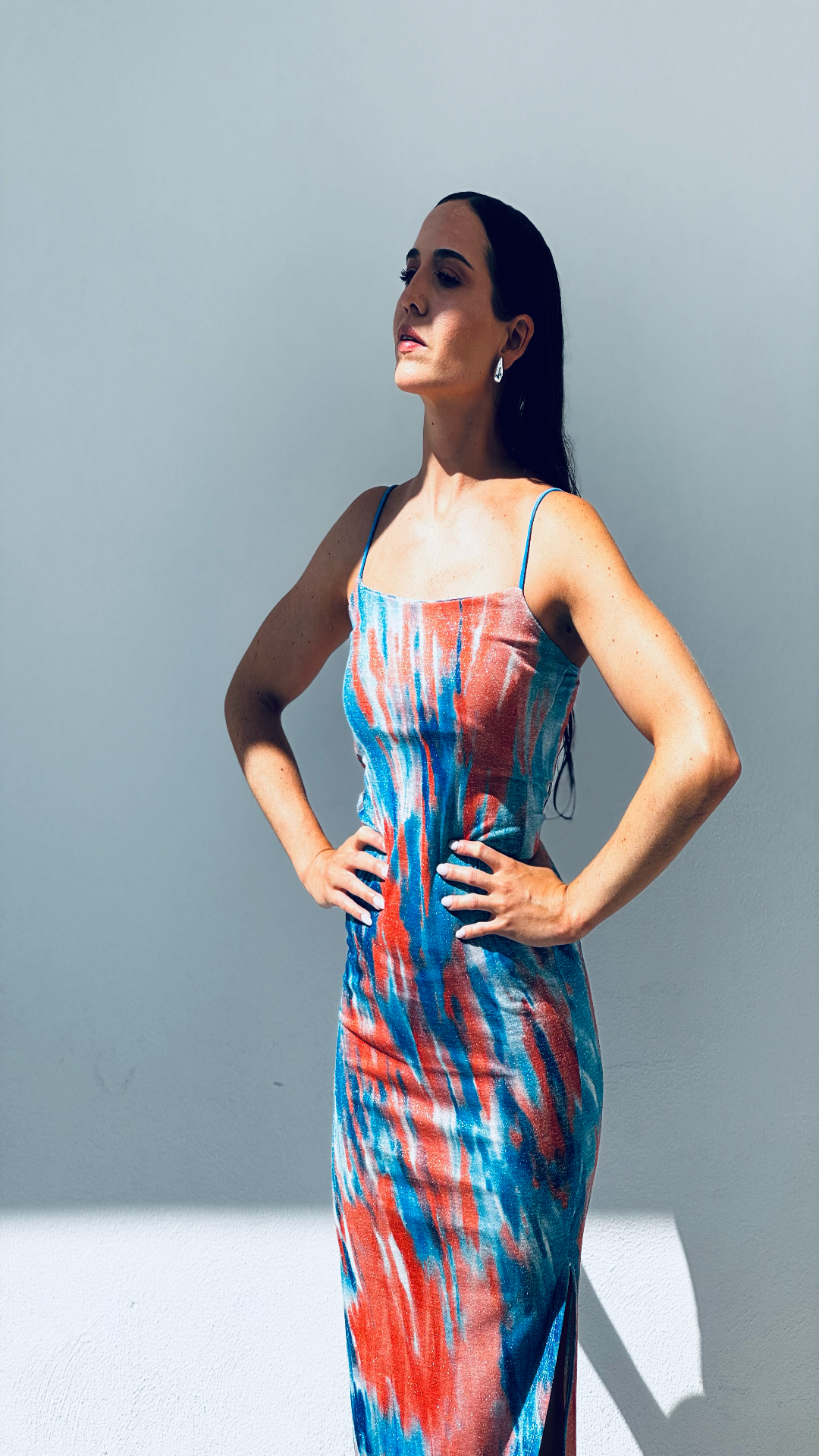 Vestido midi hilo metalizado