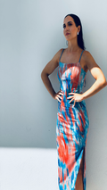 Vestido midi hilo metalizado