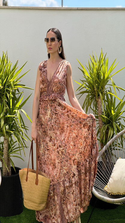 Robe bohème imprimée colorée