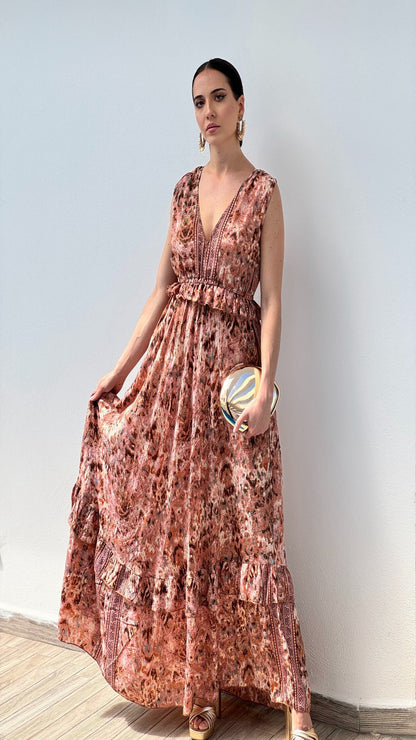 Robe bohème imprimée colorée