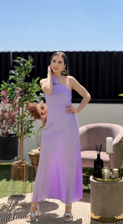 Vestido de cetim florido