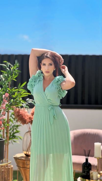 Robe midi plissée