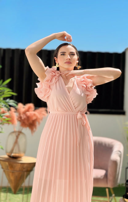 Robe midi plissée
