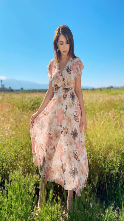 Vestido floral fluido