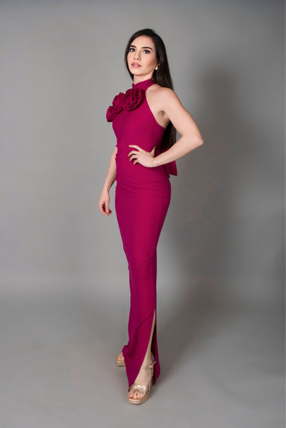 Vestido largo halter