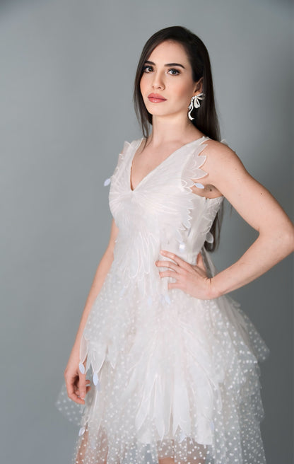 Robe mode en tulle à pois