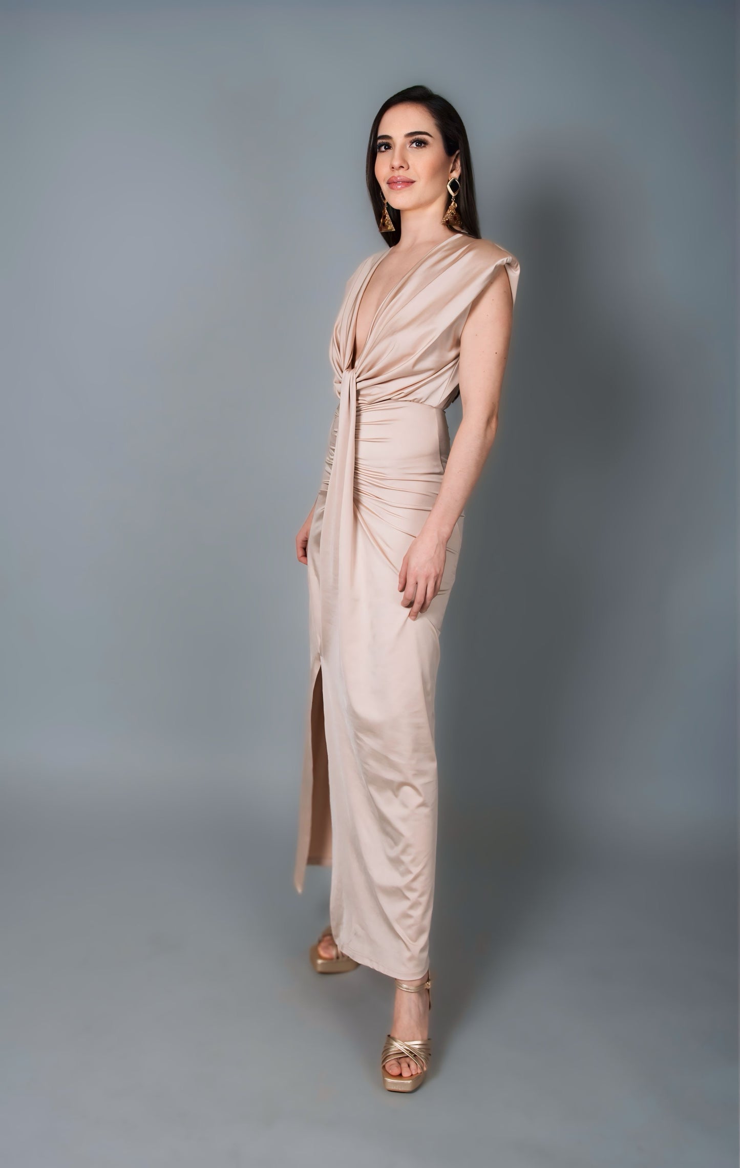 Robe midi champagne