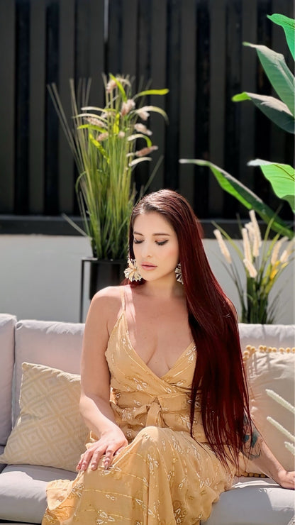 Vestido longo estampado boêmio