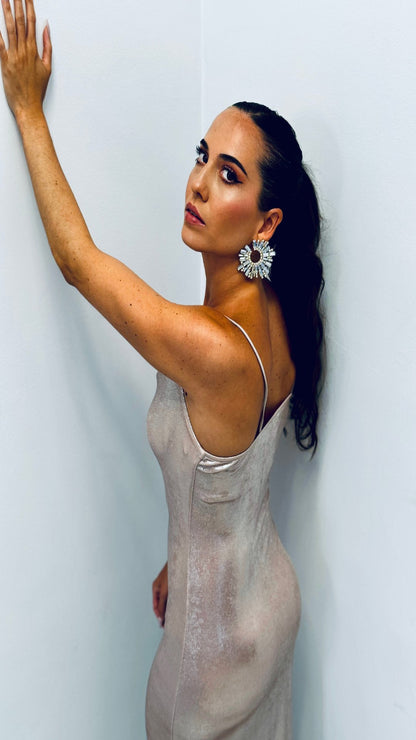Robe de soirée argentée