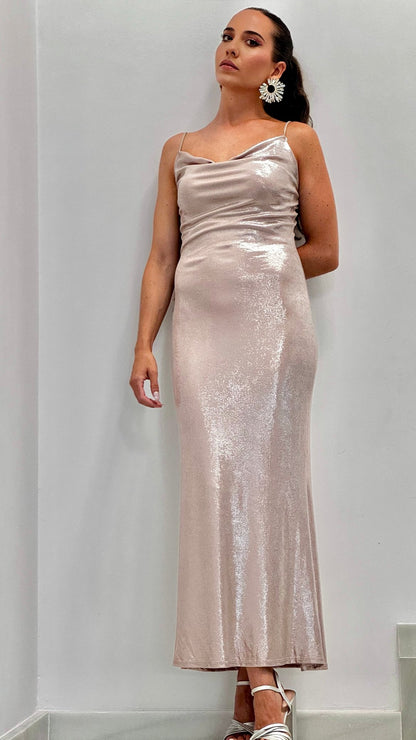 Robe de soirée argentée