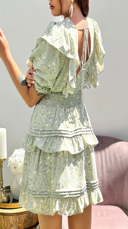 Robe courte fleurie 