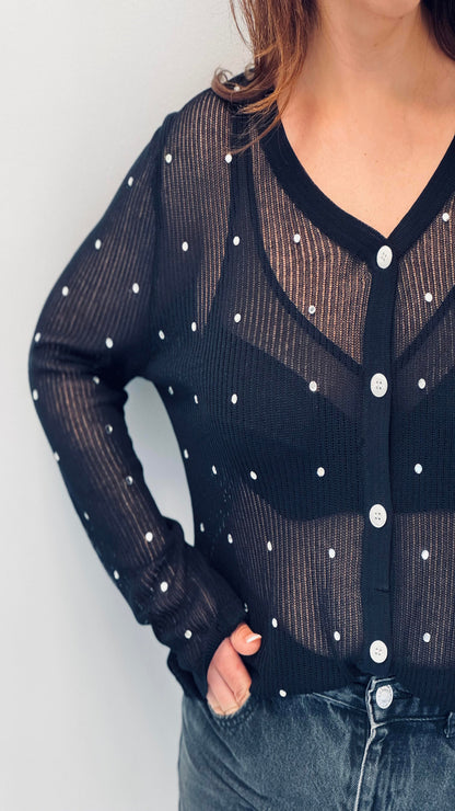 Chaqueta pointelle tricot