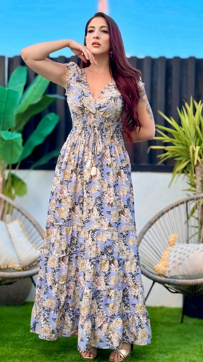 Robe longue imprimé fleuri