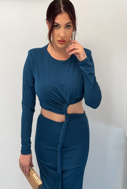 Vestido largo cut out