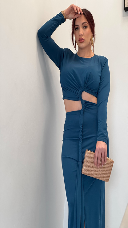 Vestido largo cut out